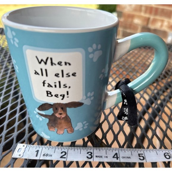 Enjoy Life Dog Theme Ceramic Coffee Cup Mug w/Paw Prints 18 oz. (Pre-owned) - Picture 8 of 11